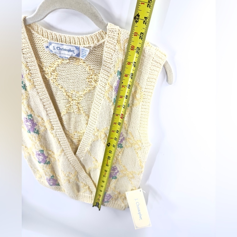 Vintage Sweater Vest Womens Medium Grandma Floral Wrap Cottage Fairy Whimsy NWT - Picture 9 of 10